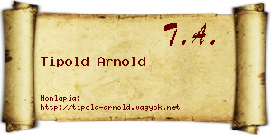 Tipold Arnold névjegykártya